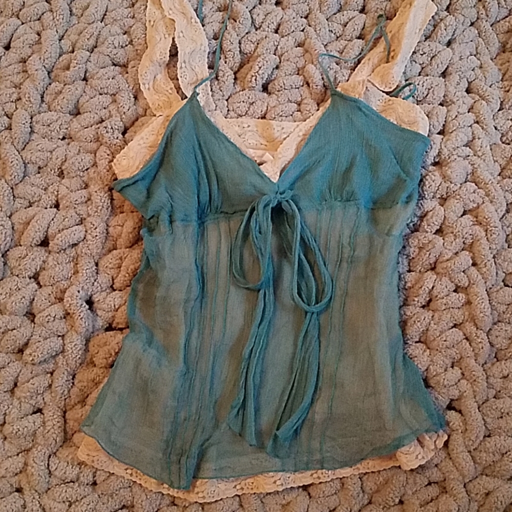 Charlotte Russe Silk Layered Camisole L